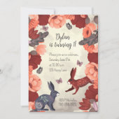 Zoete boho volkskunst konijn vlinder bloemig Hygge Kaart (Voorkant)