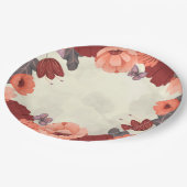 Zoete boho volkskunst vlinder bloemig papieren bordje (Gekanteld)