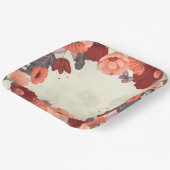 Zoete boho volkskunst vlinder bloemig papieren bordje (Gebogen)