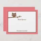 Zoete boomkor Hartelijk dank (roze) Bedankkaart (Voorkant / Achterkant)