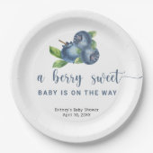 Zoete bosbessen papieren bordje (Voorkant)