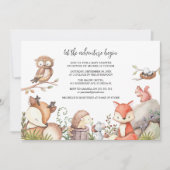 Zoete bosdier baby shower kaart (Voorkant)