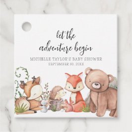 Zoete bosdieren Baby shower Bedankjes Labels