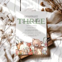 Zoete bosdieren kinderverjaardagsfeestje