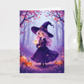 Zoete bosfee halloween kaart (Voorkant)
