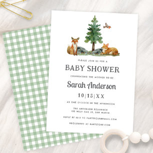 Zoete Bosland Waterverf Neutrale Baby Shower Kaart