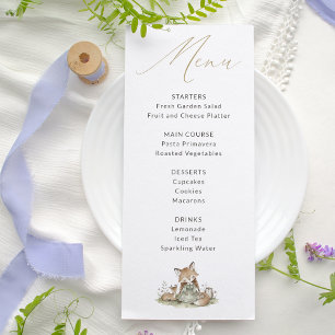 Zoete Bosvos Vos Baby Shower Menukaart