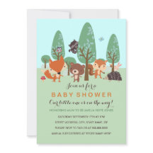 Zoete bosvrienden baby shower uitnodiging