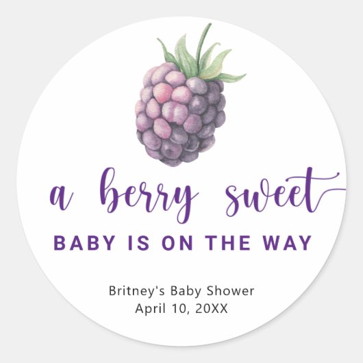 Zoete braam ronde sticker (Voorkant)