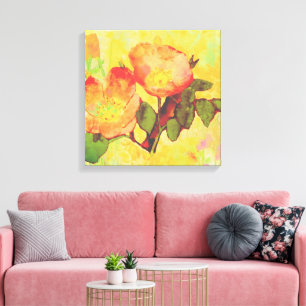 Zoete Bramenblaadjes Kleurrijke Achtergrond Canvas Afdruk