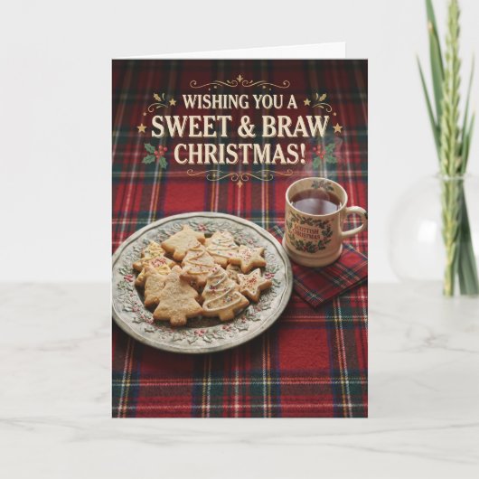 Zoete Braw Shortbread Kerstkaart Kaart (Voorkant)
