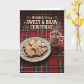 Zoete Braw Shortbread Kerstkaart Kaart (Gele Bloem)