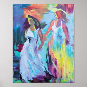 Zoete Bries Impressionistische Vrouwen met Hoge Ha Poster