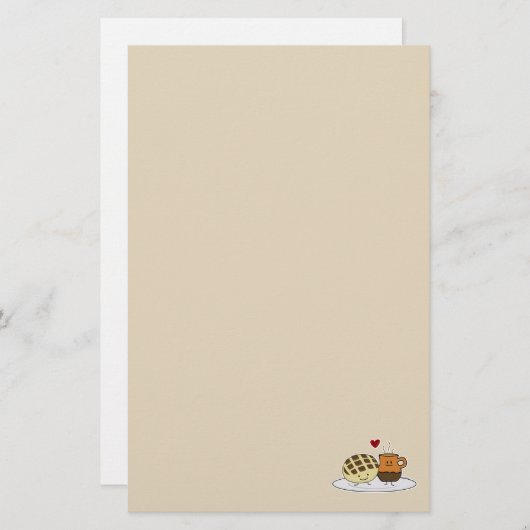 Zoete brood met hete chocolade Pan dulce Mexicaans Briefpapier (Voorkant / Achterkant)