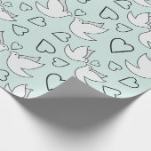 Zoete Bruiloftsdieven Voor Jubileumcadeaus Naadloo Cadeaupapier (Hoek)