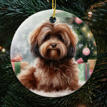 Zoete bruine Havanese Hond Kerstmis Keramisch Ornament<br><div class="desc">Voeg zoetheid toe aan uw vakantiedecor met onze Sweet Brown Havanese Dog Christmas Ceramic Ornament, met een vertederende weergave van uw geliefde hoektand metgezel. Dit charmante ornament legt de essentie van het Havanese ras vast in een heerlijk en hartverwarmend ontwerp. Dit handgemaakte keramische ornament is een mooi en gepersonaliseerd aandenken...</div>