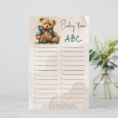 Zoete bruine waterverf teddybeer Baby shower (Staand voorkant)