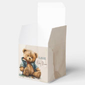 Zoete bruine waterverf teddybeer Baby shower Bedankdoosjes (Geopend)