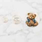 Zoete bruine waterverf teddybeer Baby shower Confetti (Achterkanten)