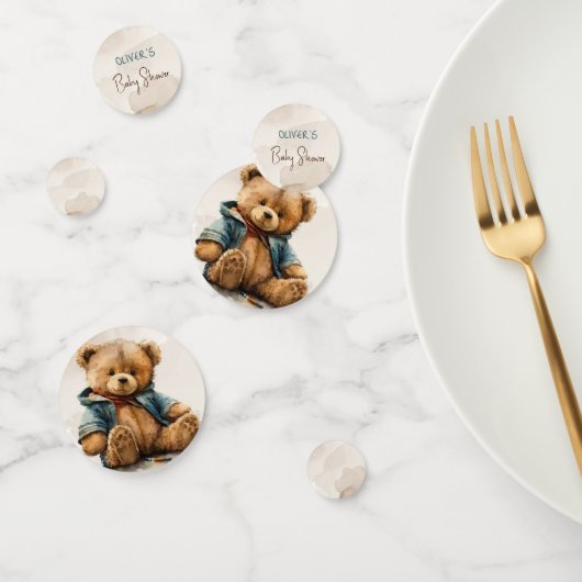 Zoete bruine waterverf teddybeer Baby shower Confetti (Groep)