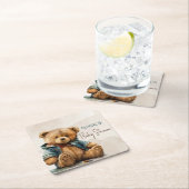 Zoete bruine waterverf teddybeer Baby shower Kartonnen Onderzetters (Insitu)