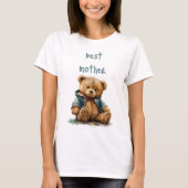 Zoete bruine waterverf teddybeer Baby shower T-shirt (Voorkant)