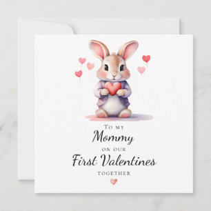 Zoete Bunny voor mijn mammie op onze eerste Valent Feestdagenkaart