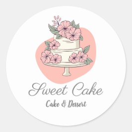 Zoete Cake Bakkerij Cake & Dessert Logo Ronde Sticker