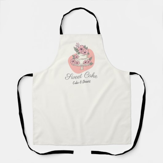 Zoete Cake Bakkerij Cake & Dessert Logo Schort (Voorkant)