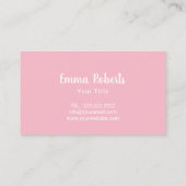 Zoete cake bakkerij gebak Chef Cute Pink Visitekaartje (Achterkant)