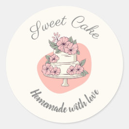 Zoete Cake Bakkerij Logo Ronde Sticker