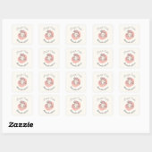 Zoete Cake Bakkerij Logo Vierkante Sticker (Vel)