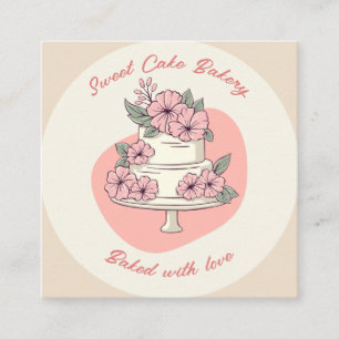 Zoete Cake Bakkerij Zakelijke Kaart Vierkante Visitekaartje