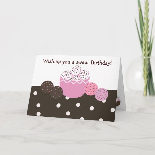 Zoete Cake Bal Verjaardagsontwerp Kaart (Voorkant)