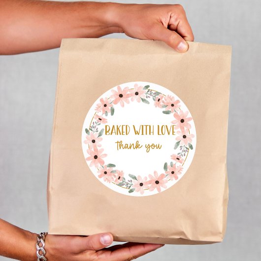 Zoete Cake "Gebakken met liefde" Sticker