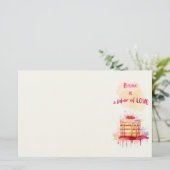 Zoete cake ontwerp briefpapier (Staand voorkant)