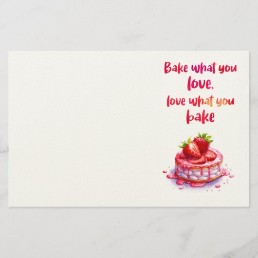 Zoete cake ontwerp briefpapier (Voorkant)