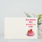 Zoete cake ontwerp briefpapier (Staand voorkant)