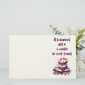 Zoete cake ontwerp briefpapier (Staand voorkant)