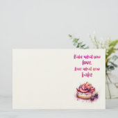 Zoete cake ontwerp briefpapier (Staand voorkant)