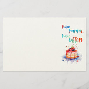 Zoete cake ontwerp briefpapier