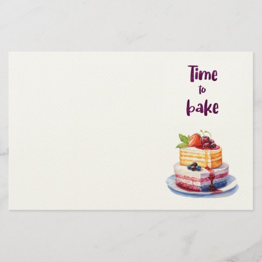 Zoete cake ontwerp  briefpapier (Voorkant)