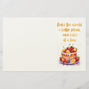 Zoete cake ontwerp briefpapier