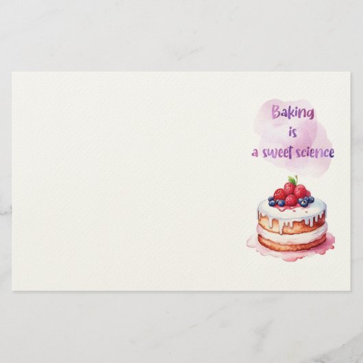 Zoete cake ontwerp briefpapier (Voorkant)