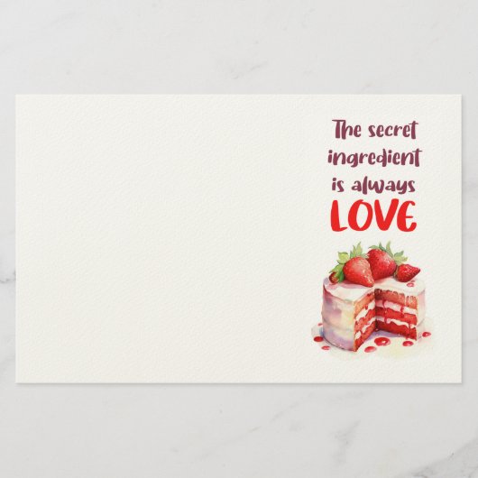 Zoete cake ontwerp briefpapier (Voorkant)