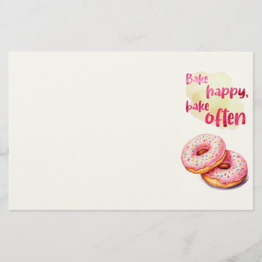 Zoete cake ontwerp briefpapier (Voorkant)
