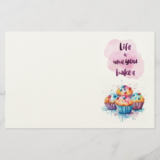 Zoete cake ontwerp briefpapier (Voorkant)