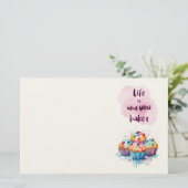 Zoete cake ontwerp briefpapier (Staand voorkant)