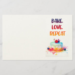Zoete cake ontwerp briefpapier