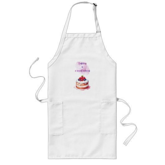 Zoete cake ontwerp lang schort (Voorkant)